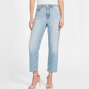 GUESS Women’s Light Wash Distressed Straight Leg Jeans Size 26